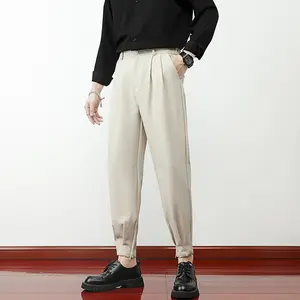 Pantaloni sportivi da uomo autunno e inverno pantaloni a vita larga pantaloni di tendenza versione coreana pantaloni casual maschili con cerniera