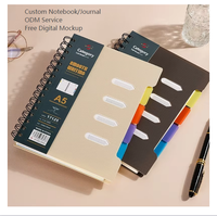 Cuaderno en espiral de clasificación simple y creativo, bobina gruesa, libro A3, separador de página de borrador suelto para estudiantes, bobina PP B5 A5