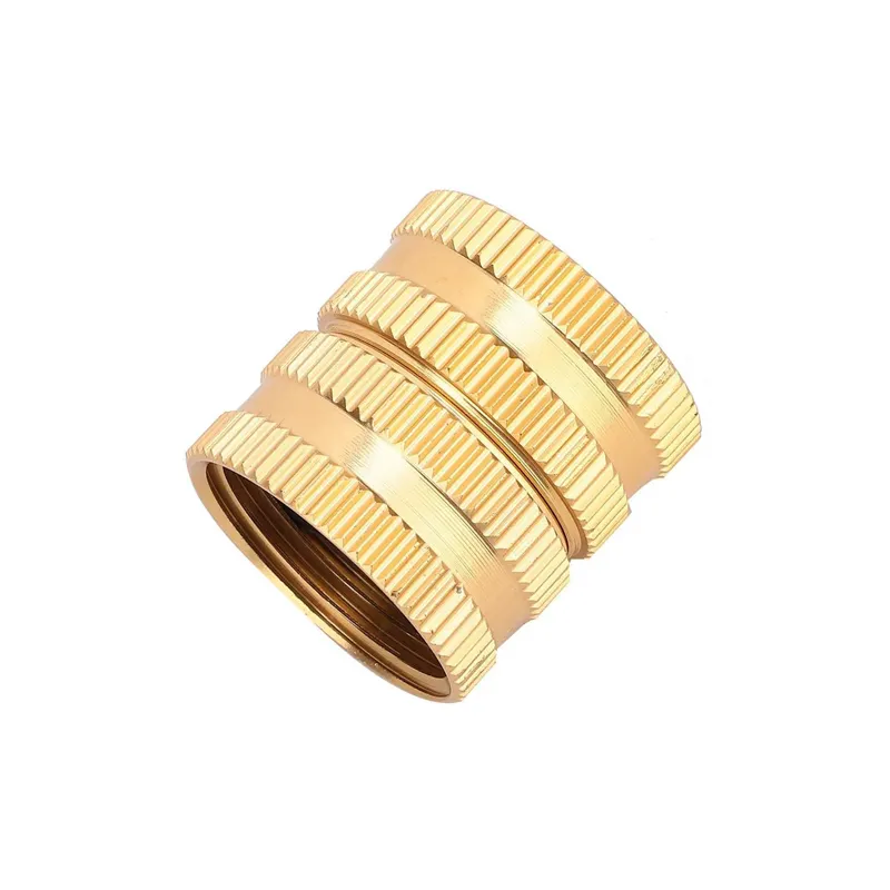 Brass Fitting GHT 3/4''-11.5 Swivel Female To Female Connector Knurled Garden Hose Connector For Male Hose