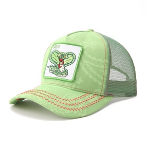 Atacado Personalizado De Alta Qualidade 5 Painel Animal Bordado Patch Logotipo Gorras Imprimir Trucker Malha Chapéu Cap - Product Image 5