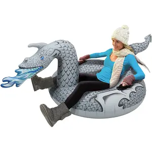 Traîneau gonflable de tube de neige de dragon de glace gonflable de D02 pour des enfants et des adultes Toboggan résistant de tube de neige avec des poignées de poignée de sécurité