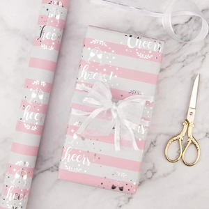Custom <b>Pink</b> Metallized Gift <b>Wrap</b> Paper Roll 76cm Single Side Coated Eco-Friendly Digital Printing Compatible Packaging - Product Image 6