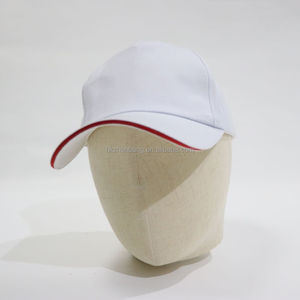 Gorra de Béisbol Blanca con Logotipo Personalizado ZZB, Borde Rojo, Diseño Estructurado, Deportiva, Unisex, para Viajes, Publicidad y Promoción - Product Image 1