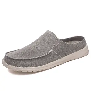 Manufacturer Suppliers Men's Casual Slip-on Loafers Vintage Flat Boat Shoes Canvas Walking Sneakers