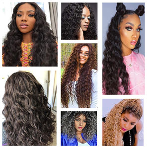 <span class=keywords><strong>20</strong></span> inç yumuşak kıvırcık örgü saç su dalga tığ saç siyah kadınlar için derin dalga örgü saç Boho örgüler için - Product Image 6