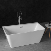 Baignoire autoportante minimaliste Gurgle en acrylique avec design mural