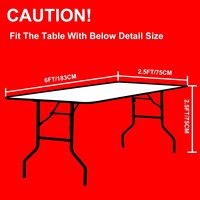 Nappe de table de conférence promotionnelle sur mesure, 6 pieds, tissée, 100% polyester, 180 g/m², nappes de table de qualité supérieure