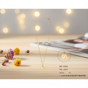 Collana con Ciondolo a Forma di Bilancia, Doppio Lato, in Acciaio Inossidabile, 1,5 cm, per Donna - Product Image 3