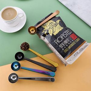Multifunctional Stainless Steel Metal 15ml Powder Coffee <b>Measuring</b> <b>Spoon</b> with Seal Clip - Product Image 3