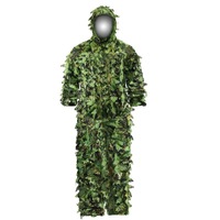 Costume de tireur d'élite camouflage vert uni Poncho Ghillie tactique extérieur respirant pour la chasse d'hiver Ensemble de printemps avec aveugle et Ghillie