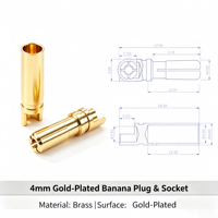 Connecteur banane plaqué or 4 mm, haute intensité, mâle/femelle, en laiton et cuivre, pour batterie de modèle d'avion RC