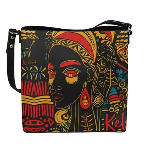 Grosir tas tangan wanita 1 potong pesanan Afrika budaya Afrika gadis dicetak tas tangan besar kustom wanita tas tangan mewah