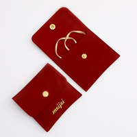 Pochette de luxe personnalisée en cuir pour bijoux avec logo, petit sac à bijoux en PU pour boucles d'oreilles, bagues, bracelets, colliers