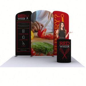 Soporte de Fondo Portátil de Tela Tensada con Gráficos Personalizados, Técnica de Impresión Digital para Exhibiciones en Ferias Comerciales - Product Image 1