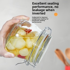 Bocal en verre hermétique, bouteille à vin, pot à miel, pot de conservation alimentaire, bocal à <span class=keywords><strong>cornichons</strong></span> de qualité alimentaire, design moderne et minimaliste - Product Image 1