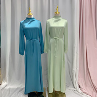 Abaya en gros pour femmes, robe musulmane, vêtements turcs, couleur unie, grande taille, robe à nouer, Abaya de Dubaï
