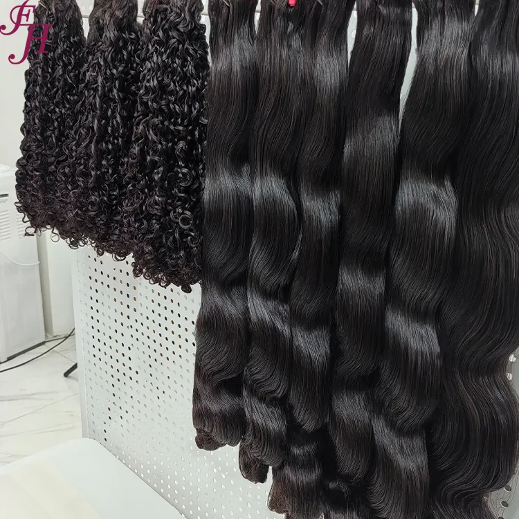 FH Großhandel Rohhaarbündel Anbieter vietnamesische rohe kopfhaut angepasste Haarverlängerungen 100 % menschliches Haar bündel