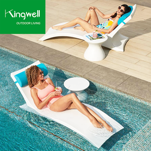 Chaises longues modernes en plastique en forme de S pour le patio extérieur Piscine Jardin Parc Villa Hôtel Loisirs pour le réglage de l'eau - Product Image 1