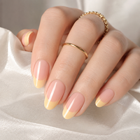 Y95 Kaixin – Prix d'usine – Kit de faux ongles réutilisables – Vente en gros – Ongles artificiels français taille unique jaunes