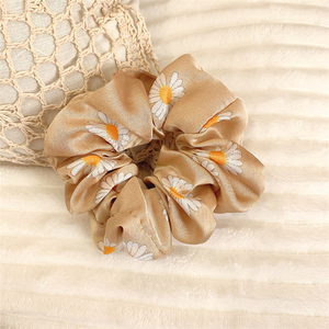 Chouchou élastique Style français pour femmes, 1 pièce, accessoire cheveux Vintage et élégant, bandes florales, accessoire pour dames - Product Image 5