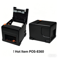 Impresora Térmica de Recibos POS de 80 mm, Impresora Inalámbrica de Facturas para Comercio Minorista, Máquina de Impresión de Facturas de 3 Pulgadas con Cortador Automático 8360