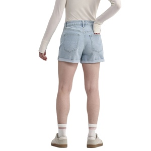 Short en jean décontracté de style droit pour femmes de qualité export coupe ajustée pantalon élégant confortable et lavé à la mode - Product Image 4