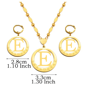 Collares y Pendientes <span class=keywords><strong>con</strong></span> Colgante Hawaiano de Guam, Conjuntos <span class=keywords><strong>con</strong></span> Iniciales, Chapados en Oro, Alfabeto de Micronesia de la A a la Z, Joyería <span class=keywords><strong>con</strong></span> Letras Inglesas # 076921S - Product Image 5