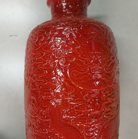 Vase de table en porcelaine de Jingdezhen, style Art déco, sculpté à la main, dragon rouge, pour la décoration de la maison, mariage et design antique