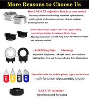 Ensemble de microscope stéréoscopique trinoculaire RF4 4K 360 °   Support de téléphone à bras articulé rotatif pour la réparation de cartes de circuits imprimés