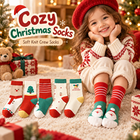 Chaussettes de Noël pour enfants, motifs mignons de Père Noël, rennes et sapins, chaussettes douces et chaudes pour bébé, ensemble de cadeaux de Noël pour l'hiver