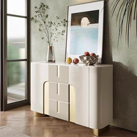 Buffet moderne en acier inoxydable pour salle à manger, armoire en bois pour cuisine, console d'entrée, meuble de rangement