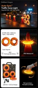 Luce di Segnalazione a Cono Sincronizzata CE, Faro Lampeggiante di Avvertimento, Luce LED di Sicurezza per Lavori Stradali ed Emergenze - Product Image 2