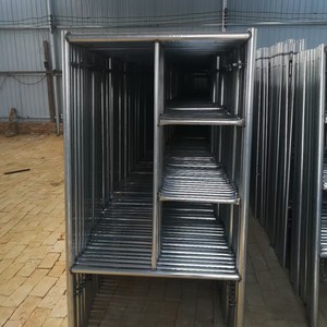 Galvanized H Frame Q235 Steel Ladder Frame <strong>Scaffolding</strong> with High Strength 800KG Load Capacity for Hotel Construction <strong>Use</strong> - Product Image 2