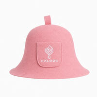 Chapeau de sauna en feutre de laine mérinos 100% pure, réutilisable, motif dessin animé, best-seller, résistant à la chaleur, respirant, couleur unie, épaisseur 3 mm, pour hommes et femmes