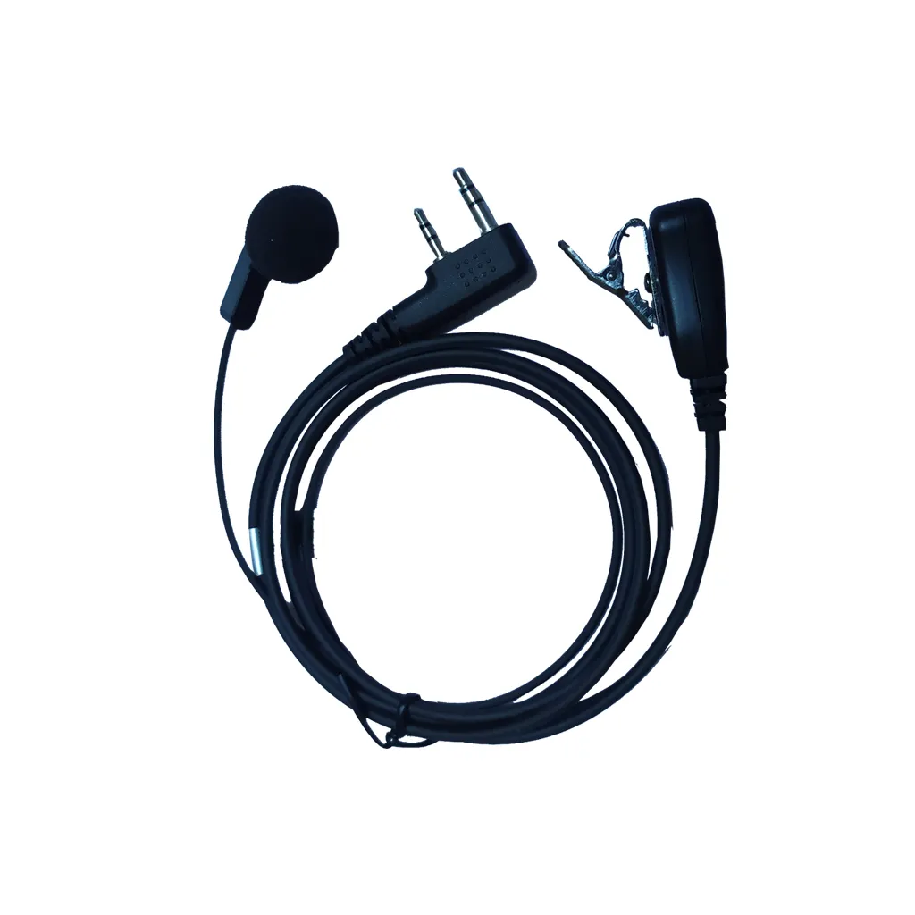 Earbud dalam-telinga earphone bergaya sederhana dengan lapel PTT untuk Walkie Talkie