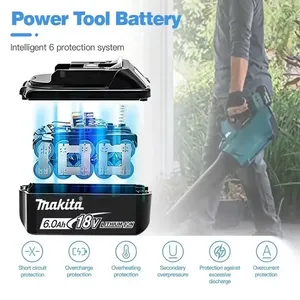 <span class=keywords><strong>Batterie</strong></span> au lithium rechargeable 18V6.0Ah Makita 18V BL1840 BL1830 BL1850 <span class=keywords><strong>BL1850B</strong></span> <span class=keywords><strong>Batterie</strong></span> d'outil Makita d'origine - Product Image 2