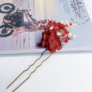 Épingle à cheveux en fleurs séchées virales <span class=keywords><strong>2026</strong></span> |   Accessoire pour cheveux en forme de U avec fleurs préservées bohèmes |   Décoration de cheveux de mode pour mariage, fiançailles et cérémonie nuptiale - Product Image 4