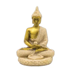 Labeauty טיבטי שרף בודהה פסל קישוט טבע אבן חול תאילנד בודהה פיסול צלמית מדיטציה עיצוב הבית