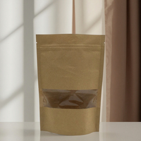 Pochettes debout colorées mates imprimées sur mesure fenêtre Doypack à fermeture éclair en plastique PE pour emballage alimentaire sacs en papier kraft