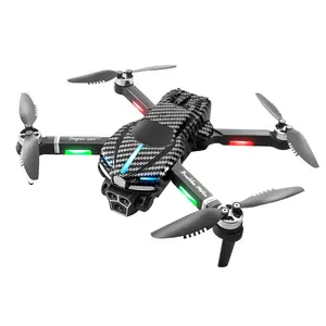 V186 Drone sans balais à transmission d'images par caméra à commande électronique en fibre de carbone avec lumière respiratoire multicolore