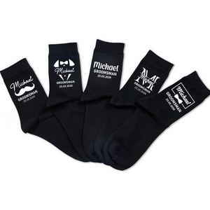 Personalized <b>Groom</b> Groomsmen <b>Socks</b> for Men, Funny Novelty <b>Socks</b> with Name, Date and Role, Wedding/Proposal/Party Gifts - Product Image 1