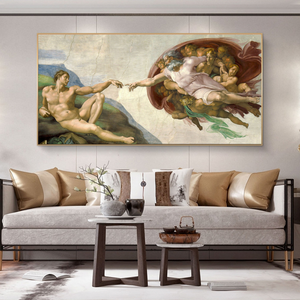 Pósteres de Arte Mural de la Creación de Adán de Miguel Ángel, Cuadros Hechos a Mano, Impresiones de Arte Famosas, Pintura Clásica, Lienzo de Poliéster Impermeable - Product Image 5