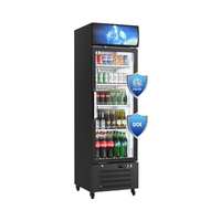Réfrigérateur commercial vertical avec porte vitrée de 14,8 pi3, éclairage LED frontal, présentoir de boissons, réfrigérateur pour magasin commercial