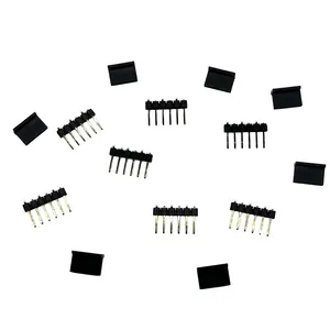 2,54 mm Pin-Kopfbearbeitung H2.5 6 P SMT L11,2 MM PA6.0 PB3,3 W=5 MM Type02 Gold Flash PA6T schwarzer Kunststoff-Adapter Automotive PCB Pin-Kopfbearbeitung
