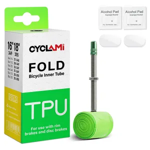 CYCLAMI Ultralight bicicletta camera d'aria 26g pieghevole bici TPU tubo 65mm valvola Presta 349 355 16/18 pollici Super leggero camera d'aria