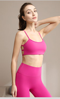 OEM Nahtloses 3-teiliges Sport-Set mit Kreuzrücken-Sport-BH, Yoga-Leggings, Radlerhose, V-förmiger Taille und Vier-Wege-Stretch für Squats