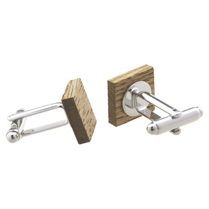 Personalizado al por mayor de alta calidad nuevos hombres accesorio aleación elegante natural rojo madera <span class=keywords><strong>gemelos</strong></span> para traje camisas - Product Image 4