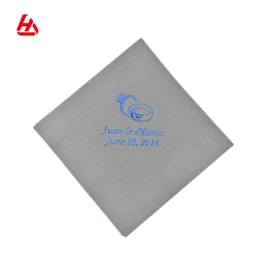 Offre Spéciale En Juillet En Gros De Haute Qualité Imprimé Serviettes Gris Personnalisé Mariage Serviettes En Papier Imprimé - Product Image 4