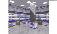 Meubles de magasin de téléphonie mobile, présentoir pour étuis de téléphone portable, vitrine de magasin en verre, design de vitrine