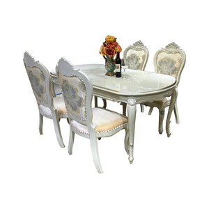 RUI SEN Set Tavolo e Sedie da Pranzo in Stile Francese, Lussuoso Tavolo da Pranzo Europeo in Legno Massello Intagliato per 6 Persone - Product Image 6